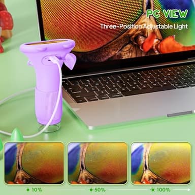 Ashfly Microscope for Kids 200x Zoom 2-Inch HD Kids Microscope Camera - STEM Learning Kit | Portable Science Tool | Perfect for Ages 3-12 Girls | Purple - Image 6