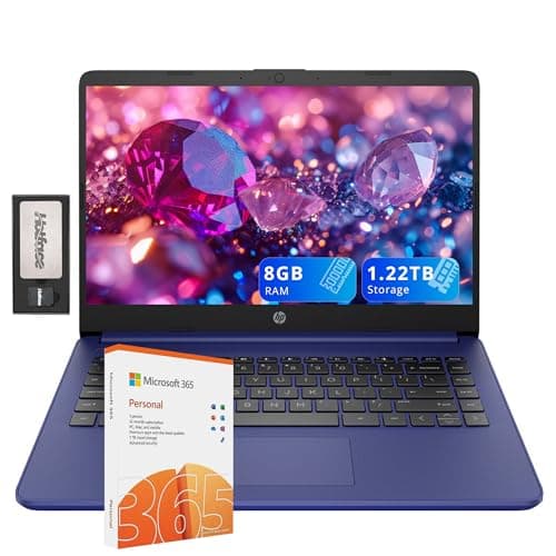 HP Stream 14" HD Laptop, Intel Celeron N4120, 8GB RAM, 1.22TB Storage(64GB EMMC & 160GB Docking Station Set & 1TB Cloud Storage), UHD Graphics, HD Webcam, 1 Year Office 365, WiFi, HDMI, Win 11s, Blue - Image 1