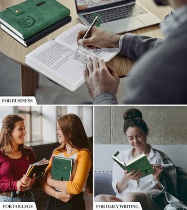 PAIBAS Lined Journal Notebook for Men, A5 Leather Journals for Writing Women, Hardcover Notebooks for Work,School,Note Taking,Travel,Business,Personal daily Diary,200 Page College Ruled (5.9" x 8.4") - Image 7