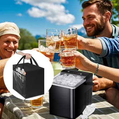 Ice Maker Bag for Countertop Ice Maker Machine with handles,Heavy Duty 600D Oxford Fabric Ice Maker Cover for Portable Ice Makers/Ice Cube Maker/Ice Machine( Bag Only) - Image 5
