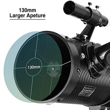Telescope 130EQ Newtonian Reflector Telescopes for Adults, Professional Telescopes for Adults Astronomy, Comes with 1.5X Barlow Lens Smartphone Adapter & 13% T Moon Filter - Image 4