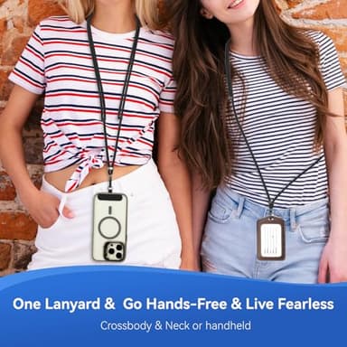 VVAAGG Cell Phone Lanyard for iPhone: Crossbody Phone Strap Adjustable Neck Wrist Strap Anti Theft Long Lanyard Travel Essential for Women Most iPhone and Android Smartphones - Image 6