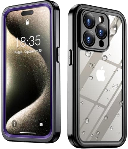 SPIDERCASE Only Designed for iPhone 15 Pro Max Case Waterproof, Built-in Lens & Screen Protector, Full Heavy Duty Protection, 12FT Military Shockproof, Dustproof, Anti-Scratched Phone Case, Purple - Image 1