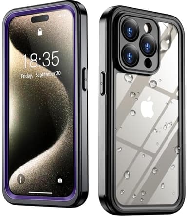 SPIDERCASE Only Designed for iPhone 15 Pro Max Case Waterproof, Built-in Lens & Screen Protector, Full Heavy Duty Protection, 12FT Military Shockproof, Dustproof, Anti-Scratched Phone Case, Purple - Image 1