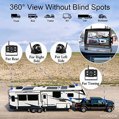 1080P Wireless RV Camera System, IP69 Waterproof Night Vision Backup Camera Side Rear View Camera with 7 Inch HD Monitor for RV Truck Trailer Camper - Image 4