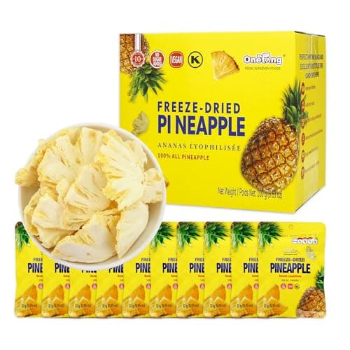ONETANG Freeze-Dried Fruit Pineapple Chips, 10 Pack Single-Serve Pack, Non GMO, Kosher, No Add Sugar, Gluten free, Vegan, Holiday Gifts, Healthy Snack 0.35 Ounce - Image 1