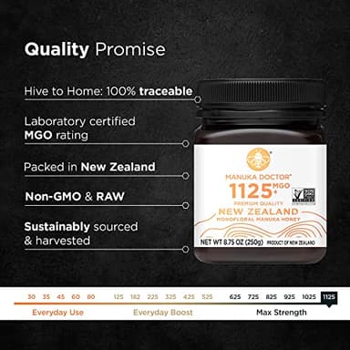 Manuka Doctor - MGO 1125+ Manuka Honey Monofloral, 100% Pure New Zealand Honey. Certified. Guaranteed. Raw. Non-GMO (8.75 oz) - Image 3