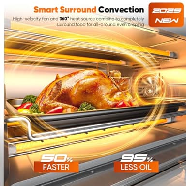 Nuwave Bravo Pro Convection Air Fryer Toaster Oven Combo, 2025 New and Improved, 10-in-1, 50°-450°F Temp Controls, Quick & Even Crisp Technology, 21Qt Capacity, Stainless Steel, PFAS Free - Image 3