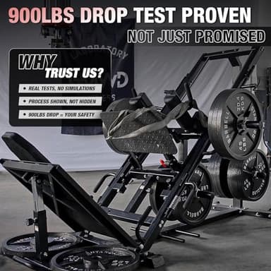 GMWD Leg Press Hack Squat Machine Combo, Leg Press Machine with Linear Bearing, Lower Body with Weight Storage for Quads, Hamstring, Glutes, Home Gym Exercise Equipment - Image 2