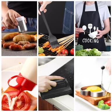 Griddle Accessories Kit, 27PCS Flat Top Grill Accessories for Blackstone and Camp Chef, Professional Grill Spatula Set with Burger Press, Basting Cover, Tongs for Outdoor BBQ… - Image 5