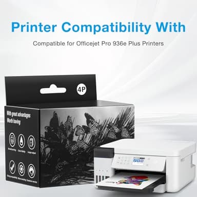 936XL 936e Ink Cartridges Combo Pack Replacement for HP 936e Ink 936XL Black and 936 Color Combo Pack for HP OfficeJet Pro 9120e 9125e 9122e 9128e 9130e 9135e 9110b 9130b 9730e (4 Pack with Chip) - Image 2