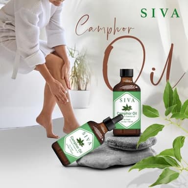 Siva Camphor Essential Oil - 4 Fl Oz – Natural Camphor Oil - for Diffuser, Face, Skin Care, Aromatherapy, Hair Care, Scalp and Body Massage - with Dropper - Image 8