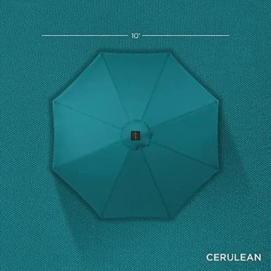 Best Choice Products 10ft Solar Polyester LED Lighted Patio Umbrella w/Tilt Adjustment and UV-Resistant Fabric - Cerulean - Image 4
