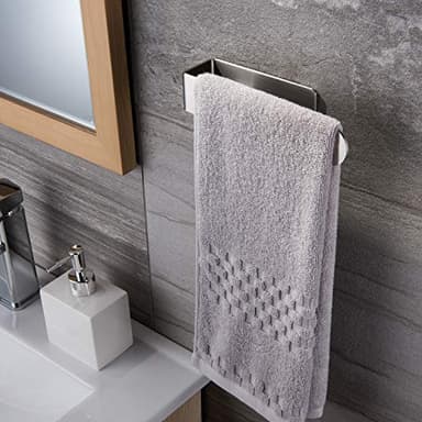 Taozun Hand Towel Holder/Hand Towel Ring - Self Adhesive Bathroom Towel Bar Stick on Wall, SUS 304 Stainless Steel Brushed - Image 3