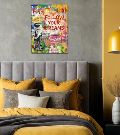 Novatique Graffiti Wall Art Banksy Canvas Wall Art Street Art Canvas Print Modern Pop Art Wall Decor Graffiti Poster Artwork for Living Room Bedroom, 12 x 16inch - Image 3