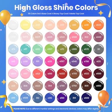 Beetles Fall Gel Nail Polish Set Vibrarnt Holiday 55 Colors Gel Polish Kit with 5 Bottles of Base Glossy Matte Top Coat Soak off Nail Polish Orange Brown Pink Green Blue Red Halloween Gifts for Women - Image 2