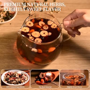 25Pcs Ginseng Ten Treasures Tea, Chinese Traditional Kidney Care Herbal Tea, Natural Kidney Cleanse Detox Tea for Women & Men, 10 Precious Ingredients Formula(25Bags, 300g) - Image 6