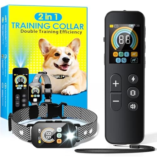 2 in 1 Dog Shock Collar & Dog Bark Collar, 4200 FT Dog Training Collar with Remote,3 Training Modes & Light for Night Walks,IP67 Waterproof Smart Anti Barking E-Collar with Adjustable Sensitivity - Image 1