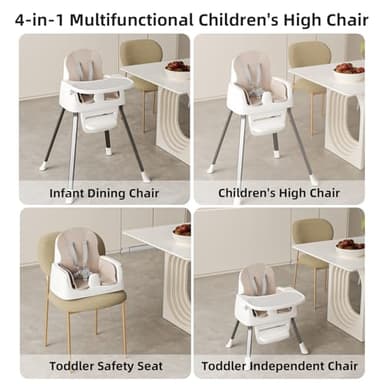 Portable Baby Highchair for Months Infants and Toddlers with 5 Point Harness Convertible Comfortable Seat for Cozy Eating Table Sit Up High Chair and Seats for Sitting Up Back Booster Feeding Chairs - Image 8