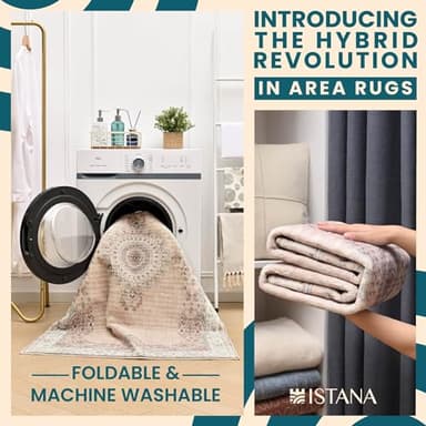 Istana Bedroom Rugs 9x12 - Beige Area Rugs - Foldable Big Rugs for Living Room - Stain Resistant 9 X 12 Rug - Eco-Friendly 9 X 12 Outdoor Rug - Easy to Clean Dining Room Rug 9x12 - Image 2