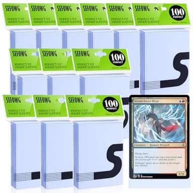 1200 Pack Card Sleeves, Perfect Fit Inner Sleeves Ideal for Double-Sleeving, Crystal Clear Trading Card Sleeve for MTG, PKM, TCG, Compatible with Matte MTG Card Sleeve - Image 1