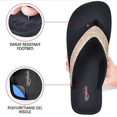 AEROTHOTIC Slip On Recovery Footwear Plantar Fasciitis Flip Flops for Women Yoga Mat Outdoor Walking Beach Ladies Arch Support Summer Thong Dressy Casual Sandals (Mellow Brown, Mellow 10) - Image 5