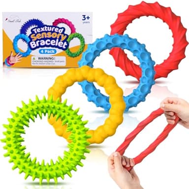 Sensory Fidget Toys for Kids Adults - 4 Pack Stretchy Fidget Bracelet | Texture & Calming Autism Sensory Toys for Special Needs Autistic Children | Calm Down Toy for Toddler Girls Boys - Image 1