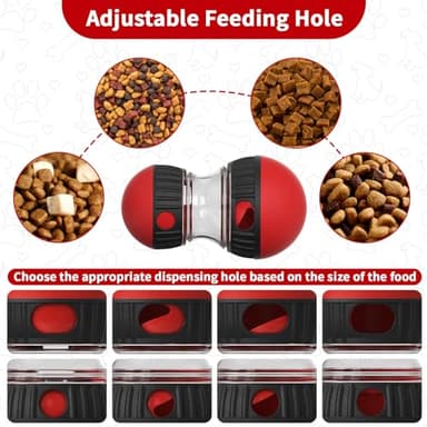 COSOWO Interactive Dog Treat Dispenser and Puzzle Toys, Dog Slow Food Feeder Rolling Ball for Reducing Boredom and IQ Training Toys, Red - Image 3