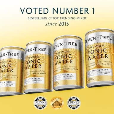 Fever-Tree Tonic Water - Premium Quality Mixer - Refreshing Beverage for Cocktails & Mocktails. Naturally Sourced Ingredients, No Artificial Sweeteners or Colors - 5.1 Fl Oz Cans - Pack of 8 - Image 3