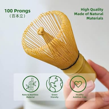 TEANAGOO MA-01 Japanese Matcha Ceremony Accessory, Matcha Whisk (Chasen), Traditional Scoop (Chashaku), Tea Spoon, Whisk Holder, The Perfect Set to Prepare a Traditional Cup of Matcha.… - Image 5