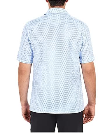 Mens Golf Shirts Short Sleeve Moisture Wicking Dry Fit Performance Athletic Polo Shirt Blue Quads M - Image 3