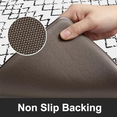 KIMODE Kitchen Mats 2PCS,Cushioned Anti Fatigue Kitchen Rugs and Mats,Non Skid Waterproof Kitchen Mats for Floor,Comfort Foam Standing Mat for Home, Office,Sink,Laundry,Desk,Black and White - Image 4