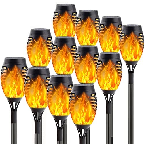 Albelt 12 Pack Solar Lights Outdoor, Solar Torch Lights with Flickering Flame for Garden Decor, Super Bright Waterproof Solar Garden Lights, Flame Torch for Outside Landscape Yard Party Decorations - Image 1