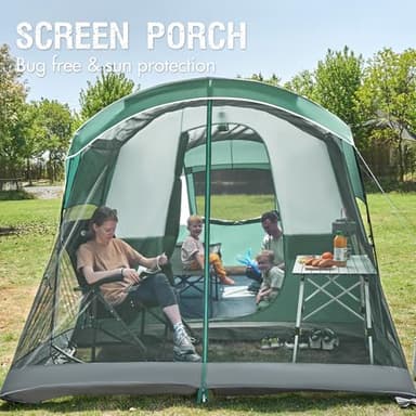 Portal 6 Person Family Tent for Camping with Screen Room, Weather Resistant Tall Tent with Rainfly, Easy Setup for Family Outdoor Camping, Backyard - Image 3