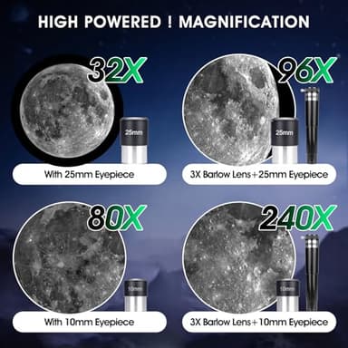 Telescope for Kids Beginners, Telescope for Kids 8-12, High Power 70mm Aperture 300mm Focal Length Astronomical Scope - Image 3