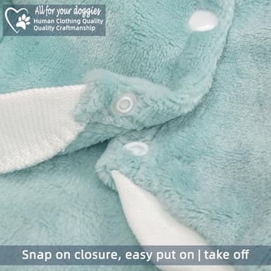 FabriCastle Dog Hoodie Sweater for Small Dogs Boy and Girl, Small Dog Clothes XS XXS Puppy Sweatshirt, Pet Outfit, Cat Clothing Super Soft Warm Snap On Closure (Green-Cream, Large) - Image 3