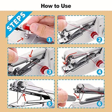 Handheld Sewing Machine, Quick Sewing Portable Mini Sewing Machine Suitable for Home, White - Image 5
