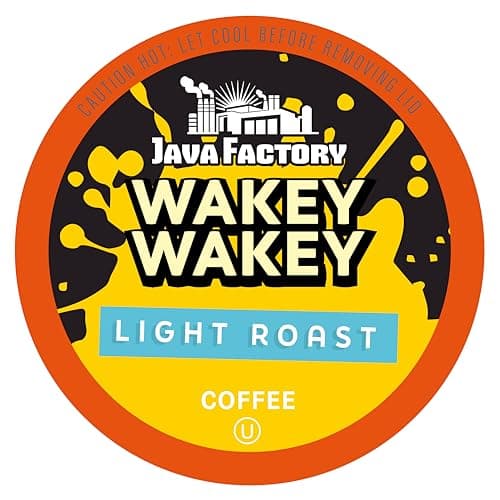 Java Factory Coffee Pods Light Roast Coffee Compatible with K Cup Brewers Including 2.0, Wakey Wakey, 80 Count - Image 1