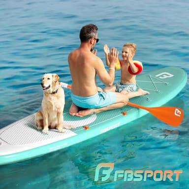 FBSPORT 11' Premium Stand Up Paddle Board, Yoga Board with SUP Accessories & Carry Bag | Wide Stance, Surf Control, Non-Slip Deck, Leash, Paddle and Pump for Youth & Adult - Image 6