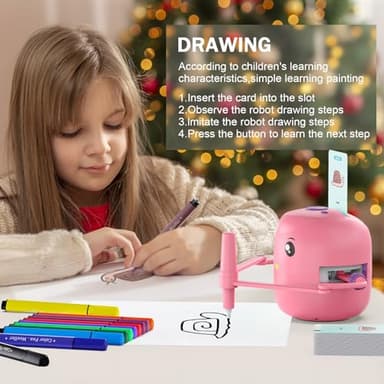 Smart Drawing Robot for Kids,Montessori Educational Painting Toy for 5+ with Voice Interaction&16 Color Pens,Magic Drawing Robot with 150 Learning Word Cards,Ideal Gift for 5+ Year Old Boys Girls - Image 5