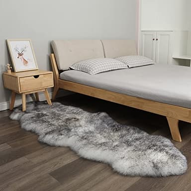 LLB Genuine Sheepskin Area Rug Wool Rug Fur Carpet Fluffy Shaggy Fur Rug for Living Room Kids Bedroom Real Sheepskin Throw Lambskin Rugs Sofa Mat Chair Seat Covers (Snow Grey, 2 x 6 ft Sheepskin) - Image 4