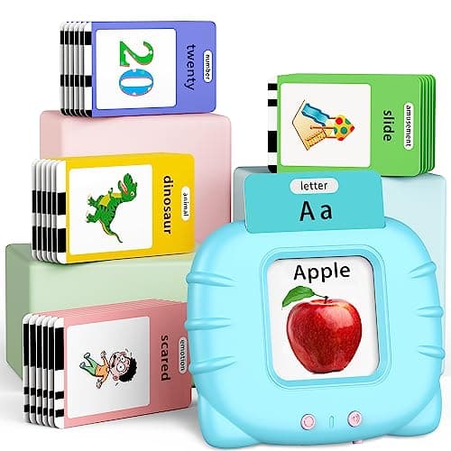 Eaever 520 ABC Sight Words Talking Flash Cards, Christmas Birthday Gift for 2 3 4 5 6 Year Old Boys and Girls, Preschool-Learning-Activities, Toddler Educational Toys for Ages 1-6 Kids, Blue - Image 1