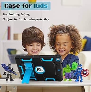 CCMAO iPad 9th Generation Case, iPad 8th/7th Generation Case, iPad 10.2 2021/2020/2019 Case with Kickstand, Heavy Duty Shockproof Hybrid Three Layer Protective Cover for Kids Boy Girl, Black+Sky Blue - Image 9