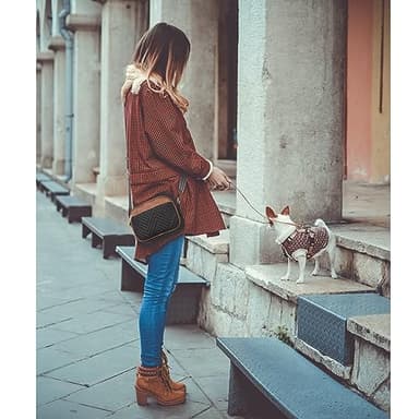 BOSTANTEN Quilted Crossbody Bags for Women Vegan Leather Purses Small Shoulder Handbags with Wide Strap Black with Brown - Image 2