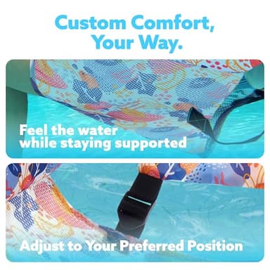 Sloosh Pool Floats Chairs Adult, 2 Packs Inflatable Pool Lounge Chairs,Blow up Hammock Pool Noodles Floats for Adults,Flower Pattern Floating Water Chair for Pool Lake River(Tropical Flowers) - Image 3
