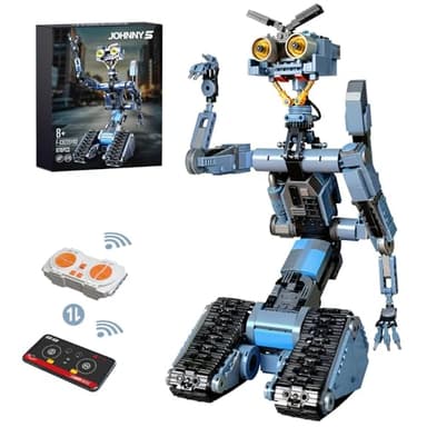 iATOM 1176 Pieces Johnny 5 Robot Building Set with Remote Control - Rechargeable, Gift for Chirstmas, Tech Movie Robotic Figure Model Kit for Adults - Image 1