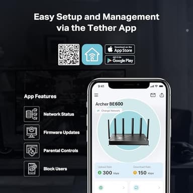 TP-Link Tri-Band BE9700 WiFi 7 Router Archer BE600 | 10G WAN/LAN +2.5G WAN/LAN +3× 2.5G LAN Ports, New 320Mhz Channel | Covers up to 2,600 Sq. ft and 120 Devices|VPN, HomeShield for Network Security - Image 7
