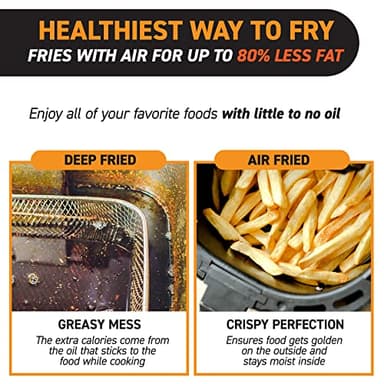 Gourmia 8 Qt Digital Air Fryer GAF826 – XL Capacity with 12 One-Touch Presets, Nonstick Dishwasher Safe Basket, Oil-Free Cooking, ETL-Certified, Sleek Black Finish - Image 5