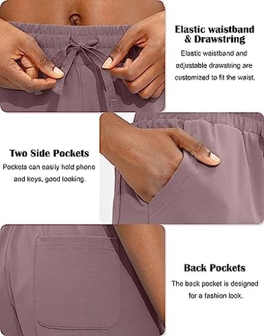 Viodia Women's Bermuda 10" Long Shorts with Pockets Cotton Sweat Lounge Shorts for Women Jersey Athletic Knee Length Shorts for Summer - Image 5