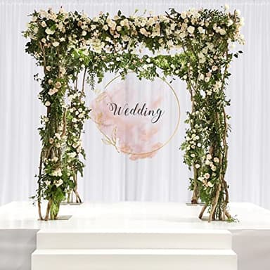 10 ft × 10 ft White Backdrop Curtain for Wedding Decor Holiday Party - White Wedding Backdrop Polyester Photography Backdrop Drapes Baby Shower Birthday Privacy Sliding Curtains Home Decor, 2 Panels - Image 4